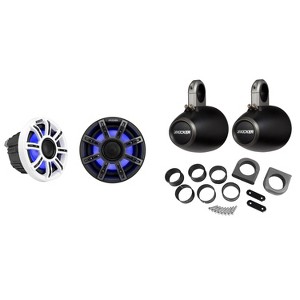 Kicker Premium Marine 6.5 51MSC65 With 12KMTES Black Enclosures UTV / Wake Boarding - 1 of 4