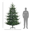 7.5 Foot Artificial Christmas Tree, Nordic Pine Hinged Xmas Tree with 1218 Realistic Branches, Wide Steel Base, Auto Open - 3 of 4