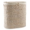 Casafield Oval Laundry Hamper with Lids and Removable Liner Bags, Woven Water Hyacinth 2-Section Laundry Basket for Clothes and Towels - 4 of 4