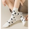 Anna-Kaci 3 Pairs Women's Casual Crew Socks Assorted Patterns Striped Polka Dot and Bow Embroidery - 4 of 4