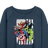 Women's - Marvel - Avengers American Flag Lightweight French Terry Wide Neck Long Sleeve Shirt - 2 of 4