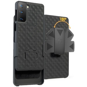 Nakedcellphone Case with Stand and Belt Clip Holster for Samsung Galaxy S21 Plus - Black - 1 of 4