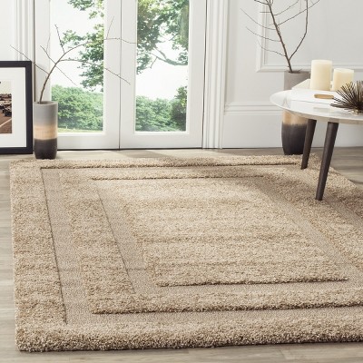 Beige 6' x 9' Washable Shag Area Rug
