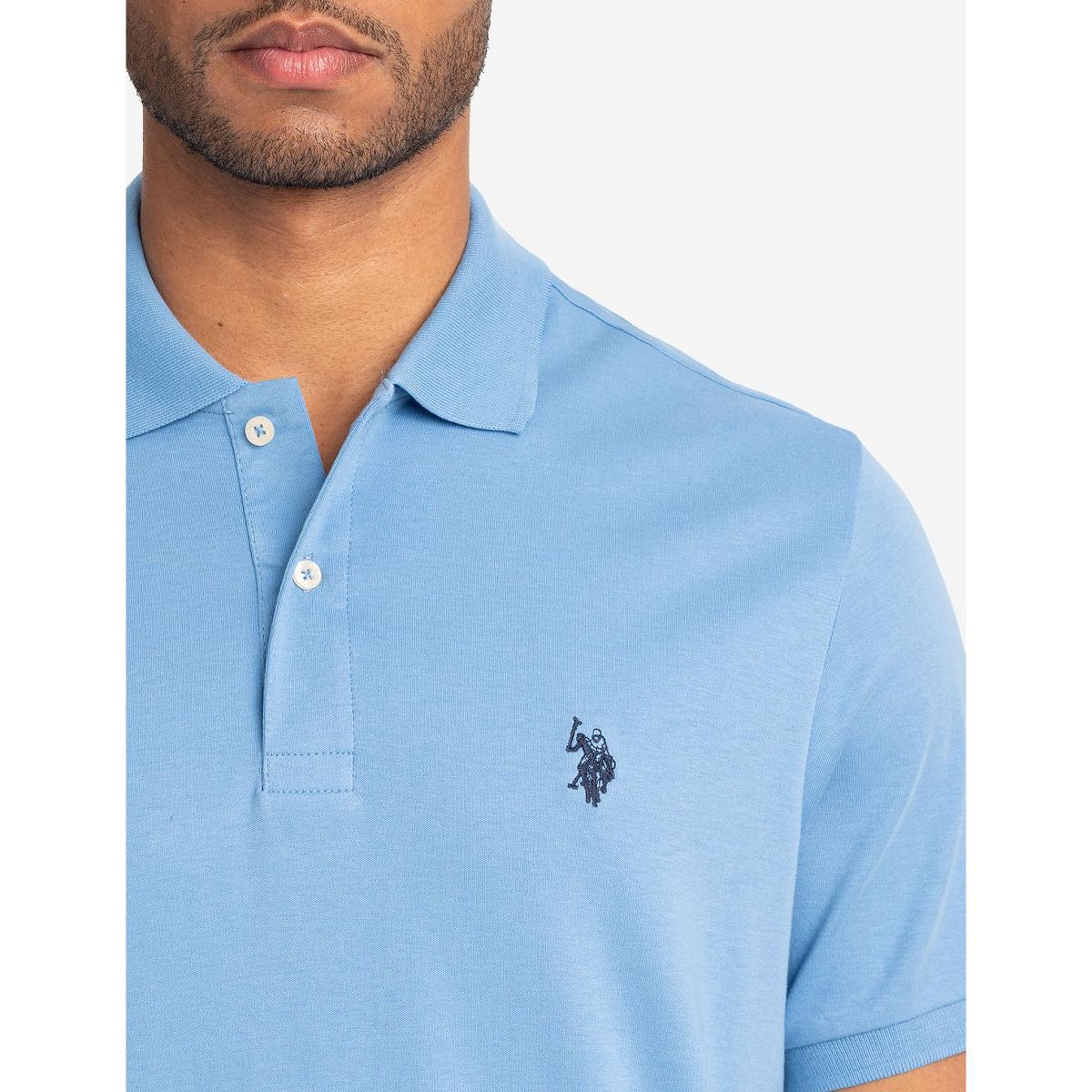 U.S. Polo Assn. Men's Solid Short Sleeve Interlock Polo Shirt, Golf Shirts for Men, Business Casual Polos - thumbnail 7