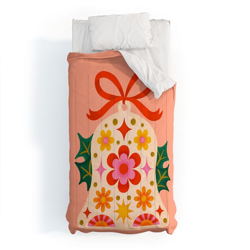 Jessica Molina Retro Christmas Sleigh Bell Comforter + Pillow Sham(s) - Deny Designs, 1 of 4