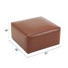Grungis PU Leather Square Benches,Modern Upholstered Ottoman,Ottoman Bench for Living Room,Bedroom - 3 of 4