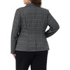 Agnes Orinda Women's Plus Size Plaid Notched Lapel Long Sleeve Button Down Business Blazer with Pockets - 4 of 4