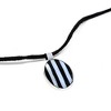 Slickblue Handcrafted Mother-of-Pearl Oval Pendant Necklace – 1.75-Inch Pendant on 24-Inch Leather with Alpaca Silver - 2 of 3