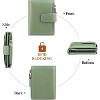 BEAFUP Women's Genuine Leather Wallet,Compact Size Wallet, RFID Blocking,with 14 Slots and 2 Zippered Pockets & Zipper Coin Pouch - 4 of 4