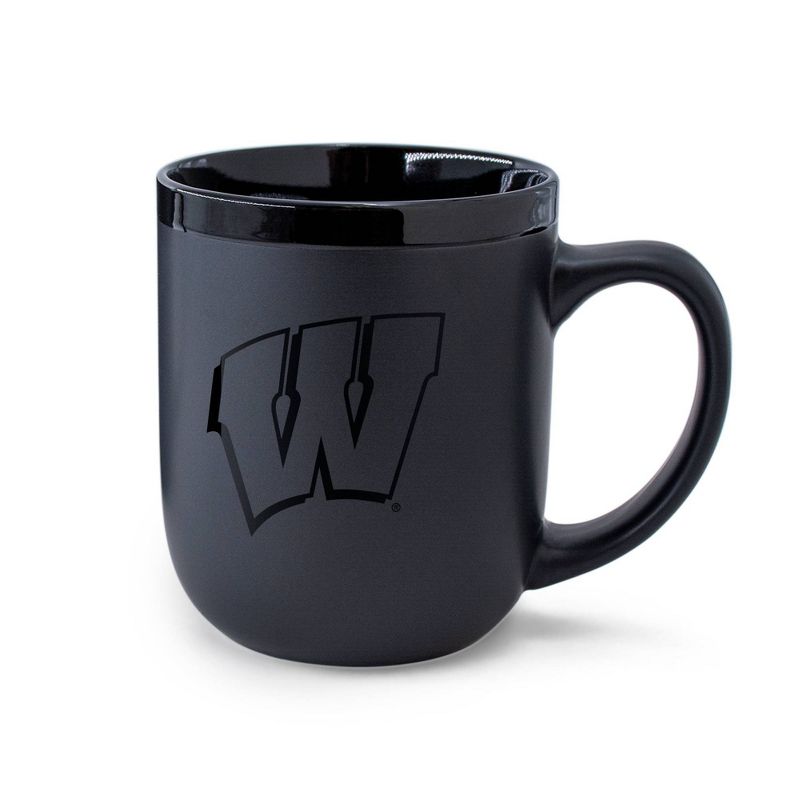 NCAA Wisconsin Badgers 12oz Ceramic Coffee Mug - Black, 1 of 4