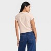 Women's Miller Eagle Short Sleeve Graphic Baby T-Shirt - Beige - 2 of 3