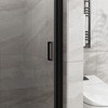 34"x72" Pivot Shower Door, 1/4 inch Thick Tempered Glass Swing Shower Door in Black Finish, Semi-Frameless Design - 4 of 4