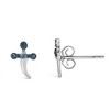 Haus of Brilliance Silver Blue Diamond Accent Knife Earrings - 3 of 4