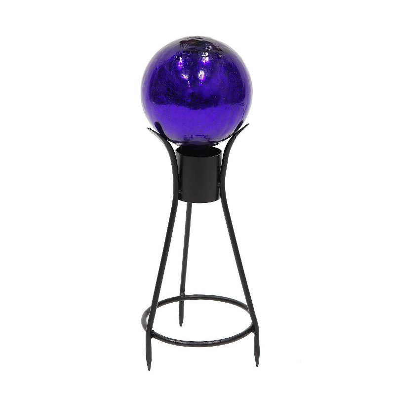 13.75&#34; Iron Trestle III Spiked Gazing Globe Ball Stand Black Powder Coat Finish - ACHLA Designs, 5 of 22