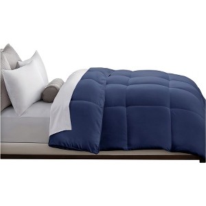 Microfiber Down Alternative Comforter (Twin) Navy, Blue