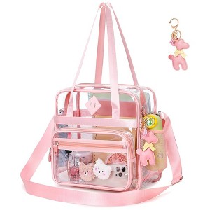 Wikineon Clear Tote Bag Clear Bag Stadium Approved 12x6x12 Stadium Bag for Work, Sports Games, Gym - 1 of 4