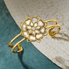 Ross-Simons Mother-Of-Pearl and .10 Carat White Topaz Cuff Bracelet in 18kt Gold Over Sterling - 3 of 4