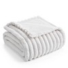 Amelie Home Soft Faux Fur Throw Blanket, Faux Rabbit Fur Striped Throw Blanket - 2 of 4