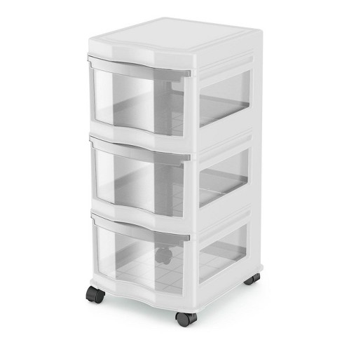 Life Story Classic White 3 Shelf Home Storage Container Organizer Plastic Drawers With Wheels For Closet Dorm Or Office Target