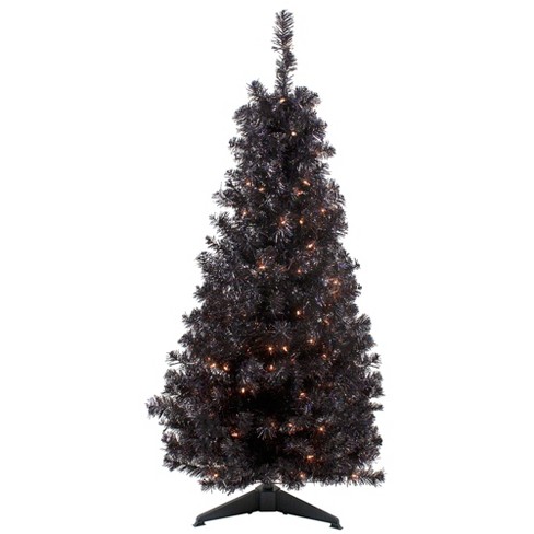 Northlight 4' Unlit Artificial Christmas Tree Slim Black Tinsel