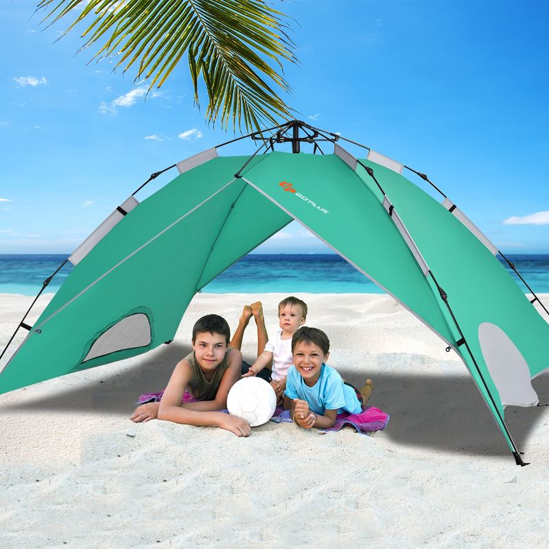 Costway 4 Person Instant Pop-up Camping Tent 2-in-1 Double-Layer Waterproof Tent, 3 of 11