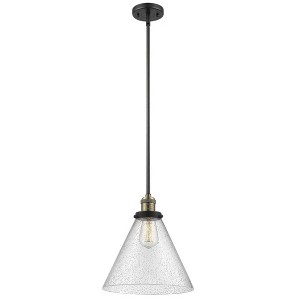 Cone - 1 Light Stem Hung Mini Pendant In Industrial Style-16 Inches Tall and 12 Inches Wide - 1 of 1