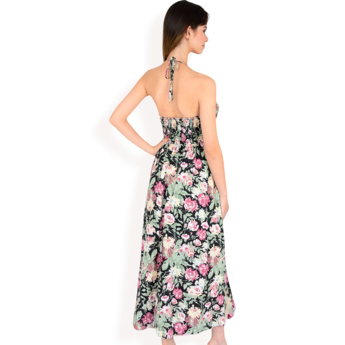 Anna-Kaci Women's Floral Print Spaghetti Strap Maxi Dress with Flowy Silhouette - thumbnail 4