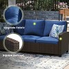 7-Piece Outdoor Rattan Sofa Set, All-Weather Wicker Conversation Group with Coffee Table for Patio and Garden - 3 of 4
