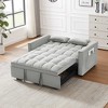 MAYEERTY Modern Velvet Loveseat Futon Sofa with Toss Pillows Pockets for Living Room Bedroom Small Space Gray - 3 of 4
