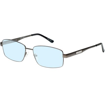 Enhance BIG&TALL EN3858 Mens Blue Light Designer Eyeglasses Gunmetal Silver 59mm +0.25 Custom Lens Non-Refundable