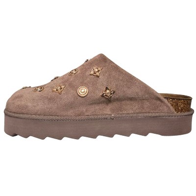 Женские сабо Outwoods Sunday-3 Studded Suede Platform Mule, Taupe (9) — фото 3