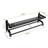 Munora 2-Tier Wall Mounted Towel Rack - Matte Black Stainless Steel Towel Holder with Nail-Free Stickers, 23.6 Inch Bathroom Storage Shelf - 3 of 4