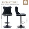 QingMoon Swivel Bar Stools Set of 2, Adjustable Barstools, Velvet Tufted Counter Height Chairs with Nailhead Trim for Kitchen Island, Home Pub - 4 of 4