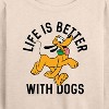 Women's - Disney - Pluto Life Is Better With Dogs Lightweight French Terry Wide Neck Long Sleeve Shirt - 2 of 4