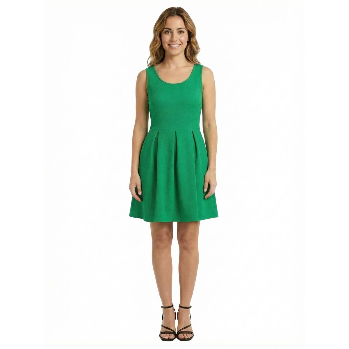 24seven Essential Petite Scoop Neck Sleeveless Pleated Knee Length Pocket Fit N Flare Dress - thumbnail 6