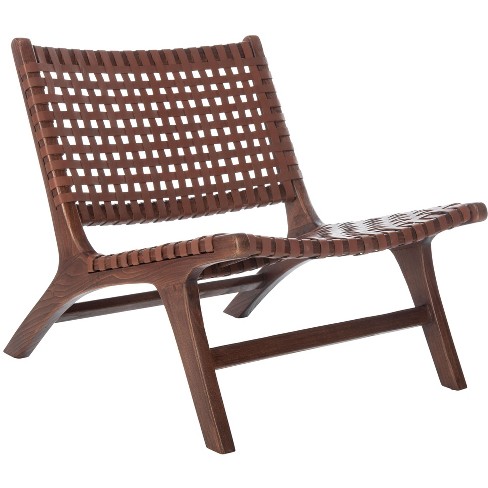 Woven leather 2025 accent chair