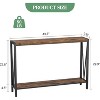 Industrial Console Table, 2 Shelf Entryway Table with Storage, Narrow Sofa Table with V Design, 43" Console Table for Entryway - 3 of 4