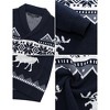 Clearlove Mens Ugly Christmas Sweaters Snowflakes Holiday Reindeer Printed Shawl Collar Knitted Long Sleeve Pullover Jumpers - 4 of 4
