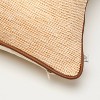 14"x20" Tweed with Faux Leather Lumbar Trim Toss Pillow Rust - Hearth & Hand™ with Magnolia - 4 of 4