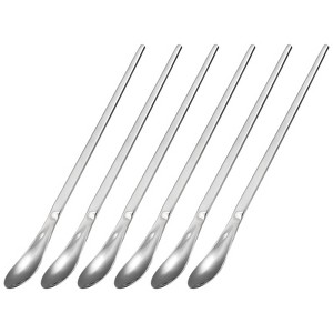 Unique Bargains Stainless Steel Long Handle Ice Cream Cocktail Mixing Spoon 6 Pcs - 1 of 4