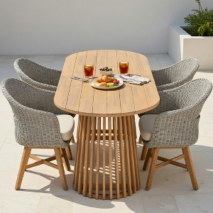 Christopher Knight Home Apollo 5 Piece Modern Outdoor Acacia Wood