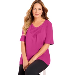 Catherines Suprema Pintuck Tee - 1 of 4