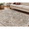 8' Gray Ivory And Brown Medallion Runner Rug - 2 of 4