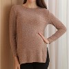 Casual Maternity Long Sleeve Ribbed Top, Side Slit Pregnancy Tunic, Loose Fit Maternity Knit Shirt - 2 of 4