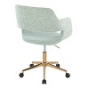 TiramisuBest Contemporary Light Green Fabric Task Chair, Adjustable Height, Swivel, Cushioned, Gold Base & Casters (Indoor, Assembly Required) - 3 of 4