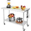 48"x24" Stainless Steel Prep Table w/ Undershelf & Wheels - Heavy-Duty Commercial Worktable for Kitchens - 2 of 4