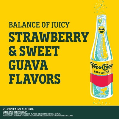 Topo Chico Hard Seltzer Strawberry Guava Flavored Beverage - 24 fl oz Single Can
