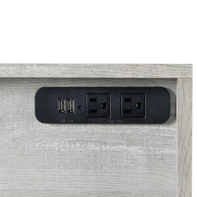 Peyton Industrial Home Office Desk with Drawer and Power Outlet