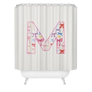 Deny Designs April Lane Art Fancy Bow Monogram Shower Curtain - 1 of 3