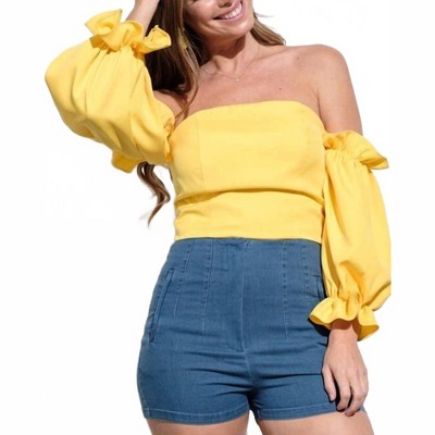 Women's Yasmine Off Shoulder Top - Tea & Cup